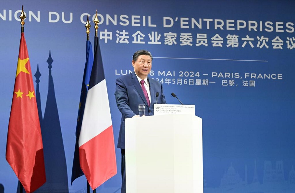 Xi attends closing ceremony of the sixth meeting of China-France Business Council with Macron